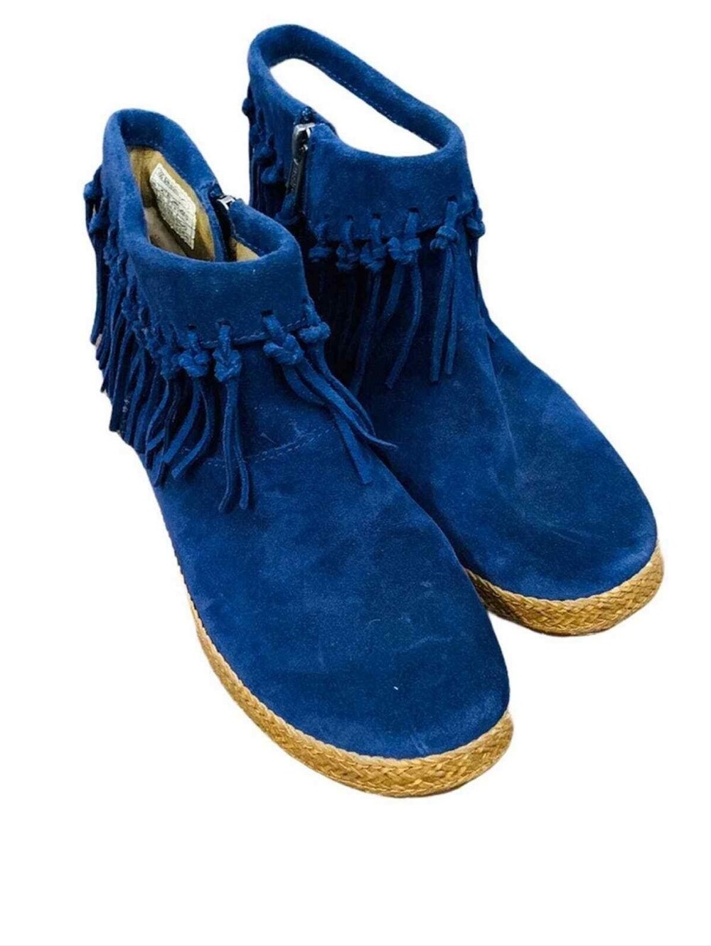 UGG Navy Suede Fringe Ankle Boots